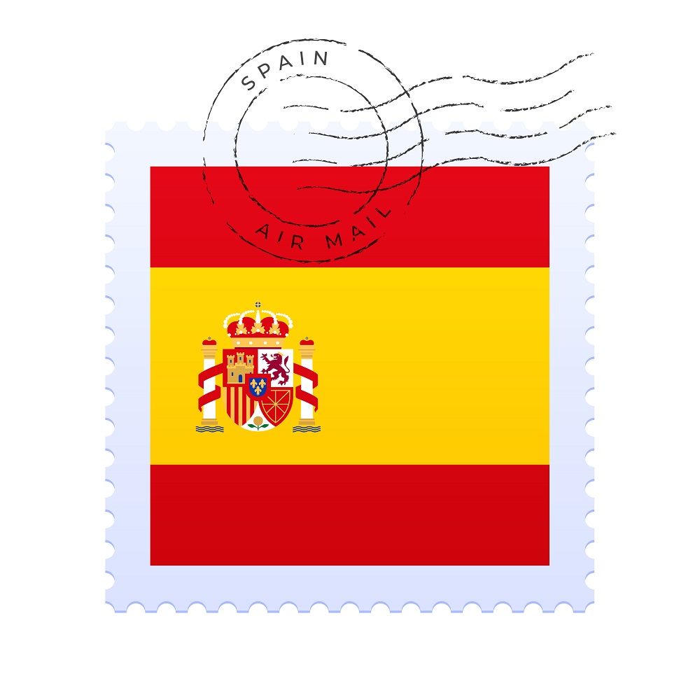 Matasellos con bandera española